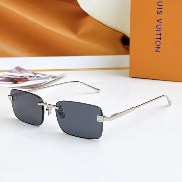 Louis Vuitton Rimless Rectangular Gold-Tone Gradient Sunglasses 9
