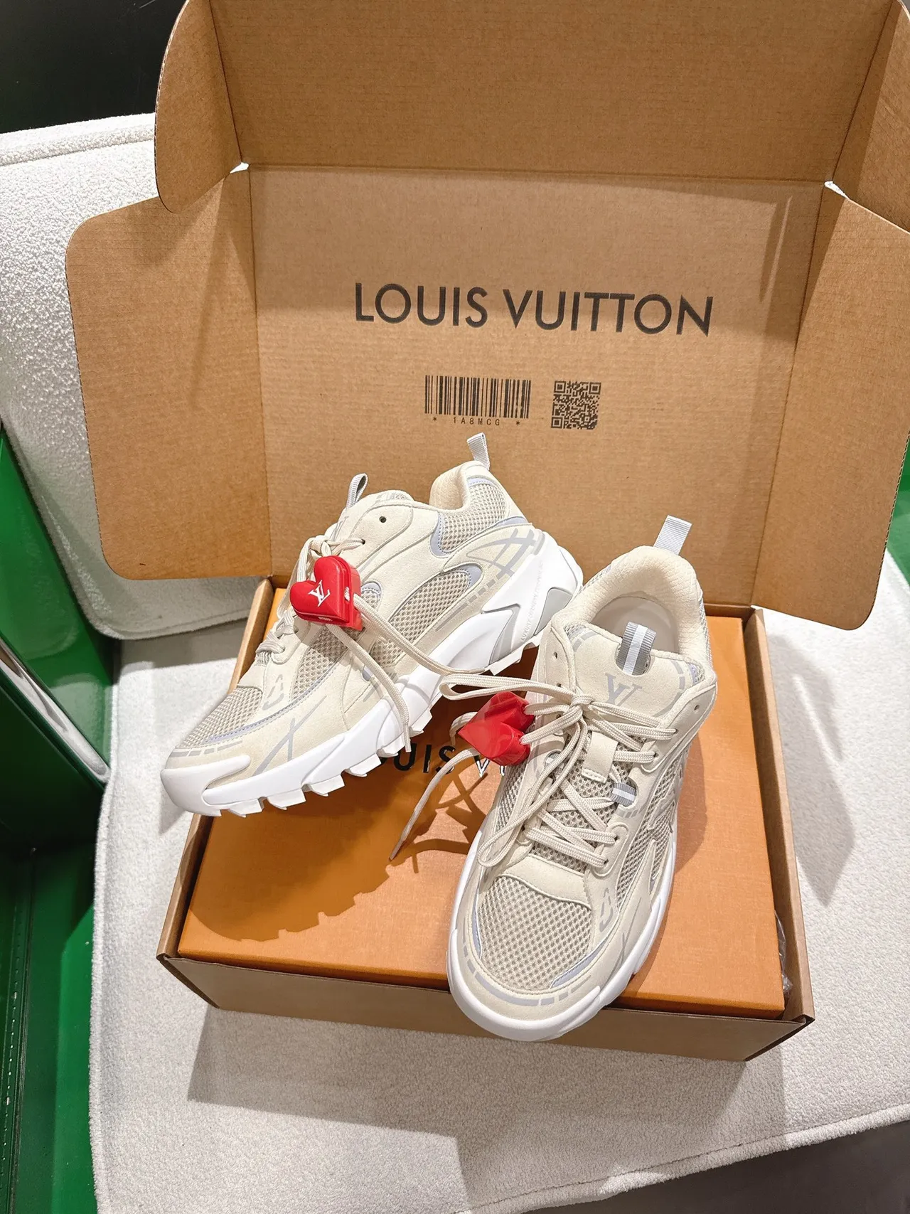 Louis Vuitton Run Away Beige Gray White Chunky Sneakers 4