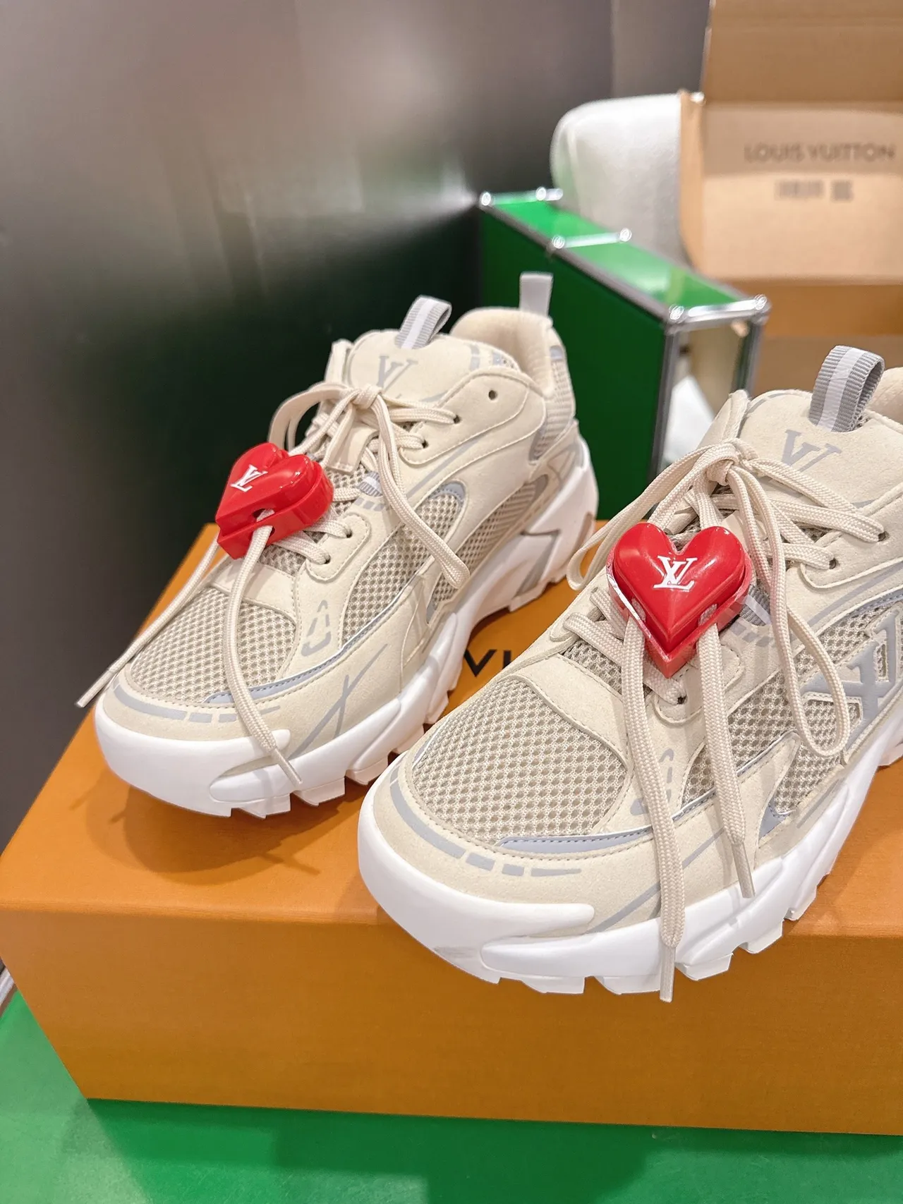 Louis Vuitton Run Away Beige Gray White Chunky Sneakers 7