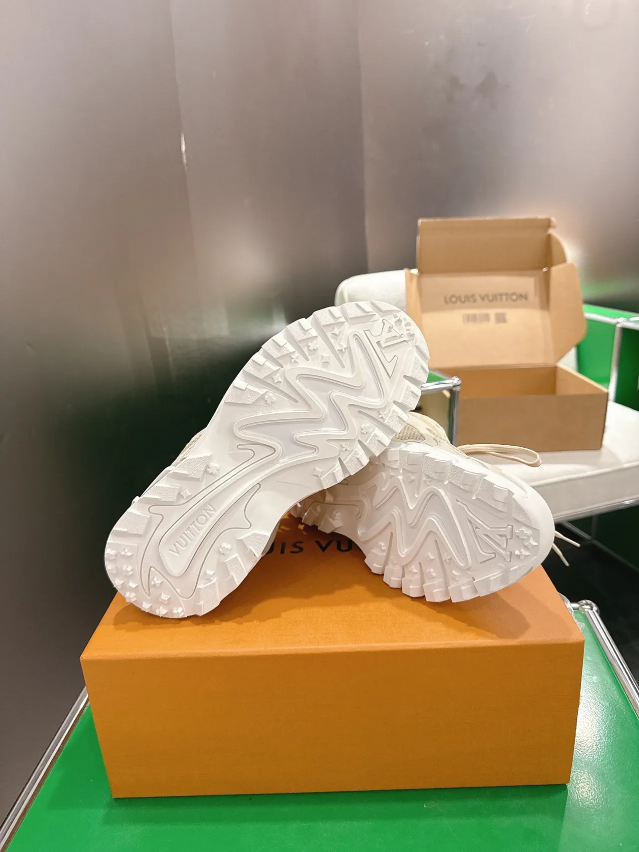 Louis Vuitton Run Away Beige Gray White Chunky Sneakers 9