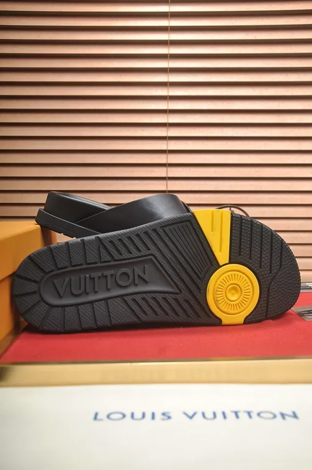 Louis Vuitton Run Away Slide Black Cross-Strap Slippers 2