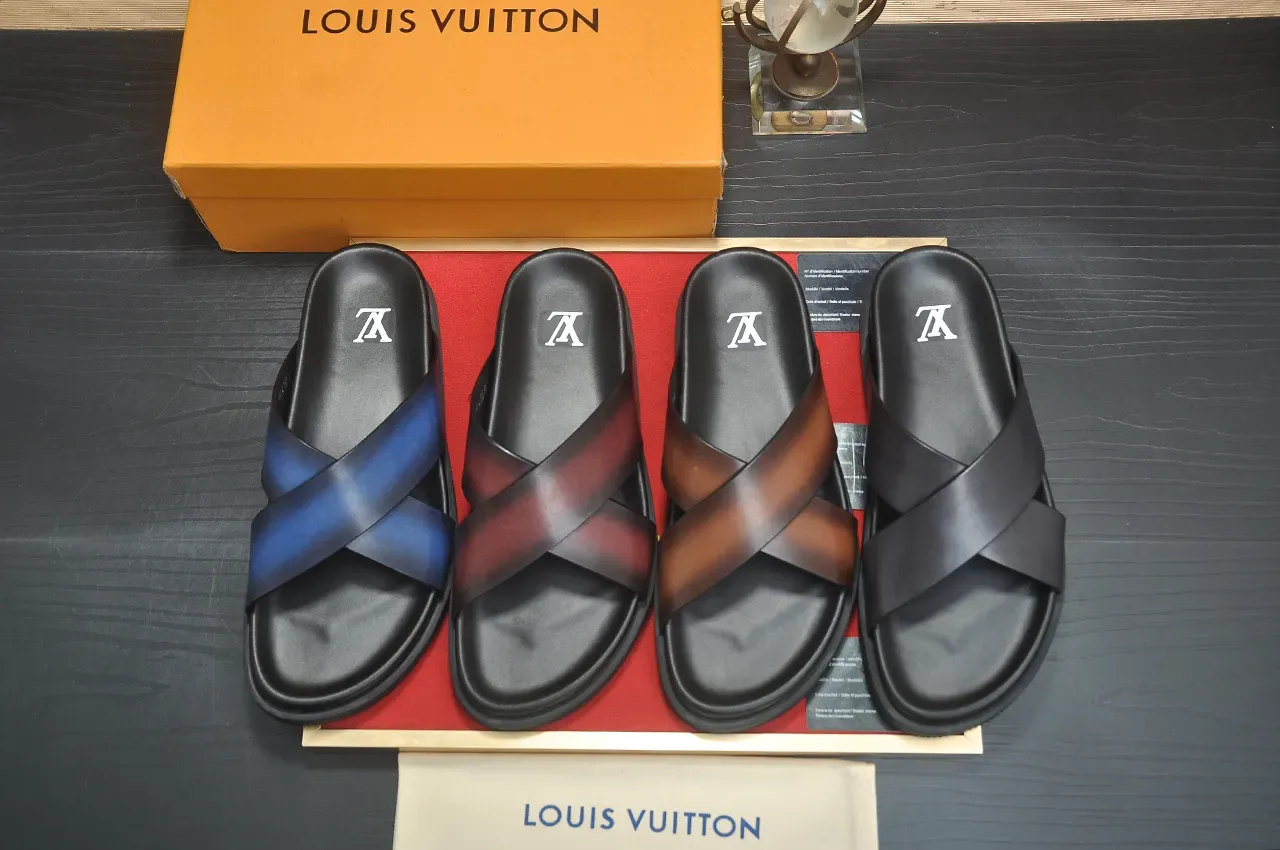 Louis Vuitton Run Away Slide Black Cross-Strap Slippers 3