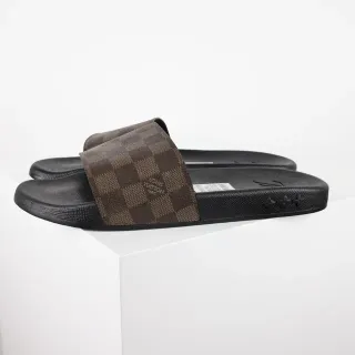 Louis Vuitton Run Away Slide Damier Ebène काले भूरे सैंडल