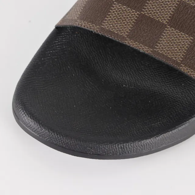 Louis Vuitton Run Away Slide Damier Ebène Black Brown Slippers 5