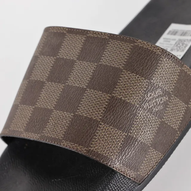 Louis Vuitton Run Away Slide Damier Ebène Black Brown Slippers 6