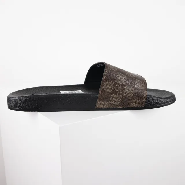 Louis Vuitton Run Away Slide Damier Ebène Black Brown Slippers 7