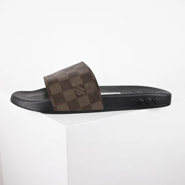 Louis Vuitton Run Away Slide Damier Ebène Black Brown Slippers 9