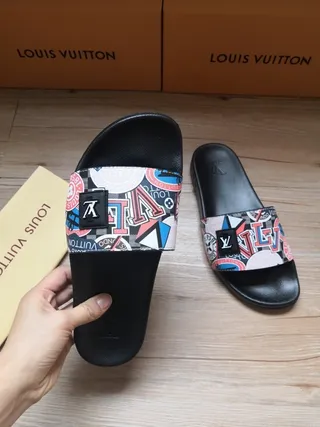 Louis Vuitton Run Away Slide Multicolor Graffiti Print Slippers 2