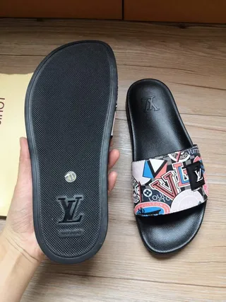 Louis Vuitton Run Away Slide Multicolor Graffiti Print Slippers 5