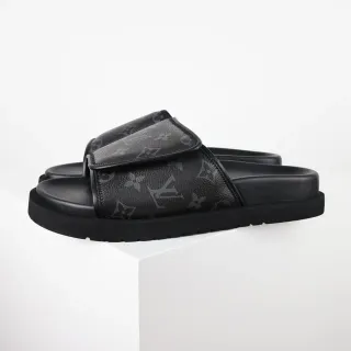 Louis Vuitton Run Away Slides Black Monogram Eclipse Slippers