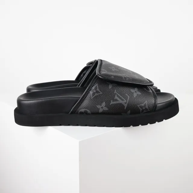 Louis Vuitton Run Away Slides Black Monogram Eclipse Slippers 3