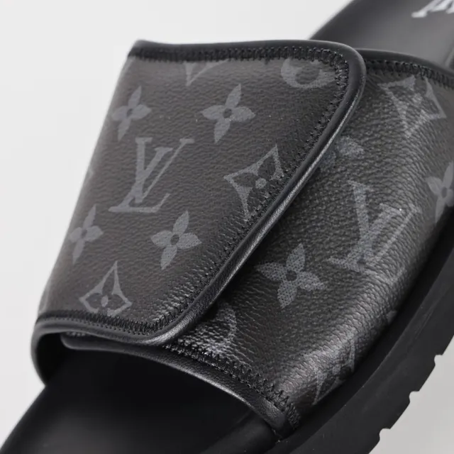 Louis Vuitton Run Away Slides Black Monogram Eclipse Slippers 6