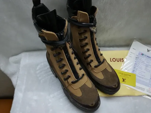 Louis Vuitton Run Away Tan and Black Monogram Ankle Boots 3