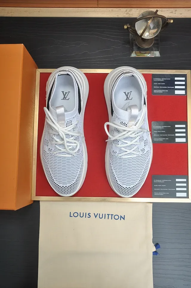 Louis Vuitton Run Away White and Black Knit Lifestyle Sneakers 3