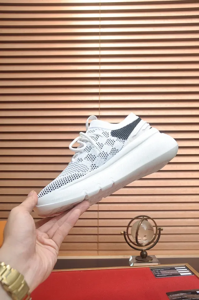 Louis Vuitton Run Away White and Black Knit Lifestyle Sneakers 5
