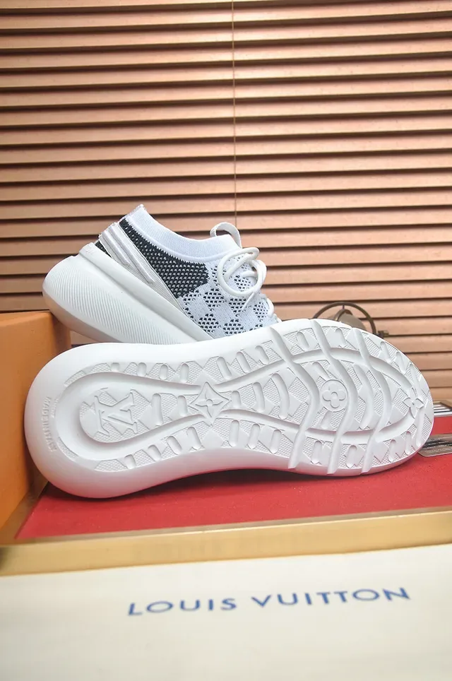 Louis Vuitton Run Away White and Black Knit Lifestyle Sneakers 7