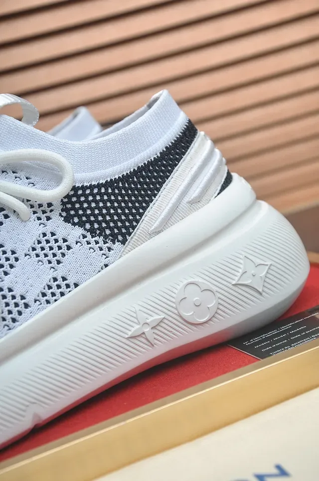 Louis Vuitton Run Away White and Black Knit Lifestyle Sneakers 9