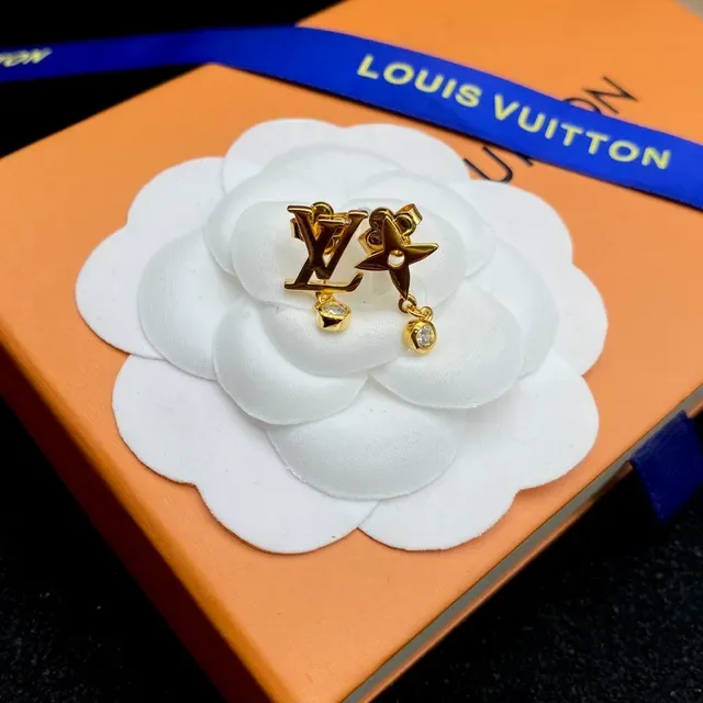 Louis Vuitton Silver White Monogram-Stud Star-Motif Earrings 6