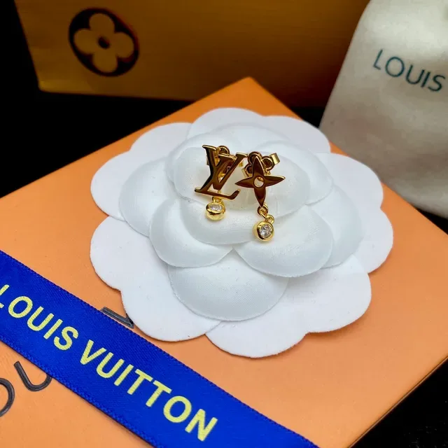 Louis Vuitton Silver White Monogram-Stud Star-Motif Earrings 7
