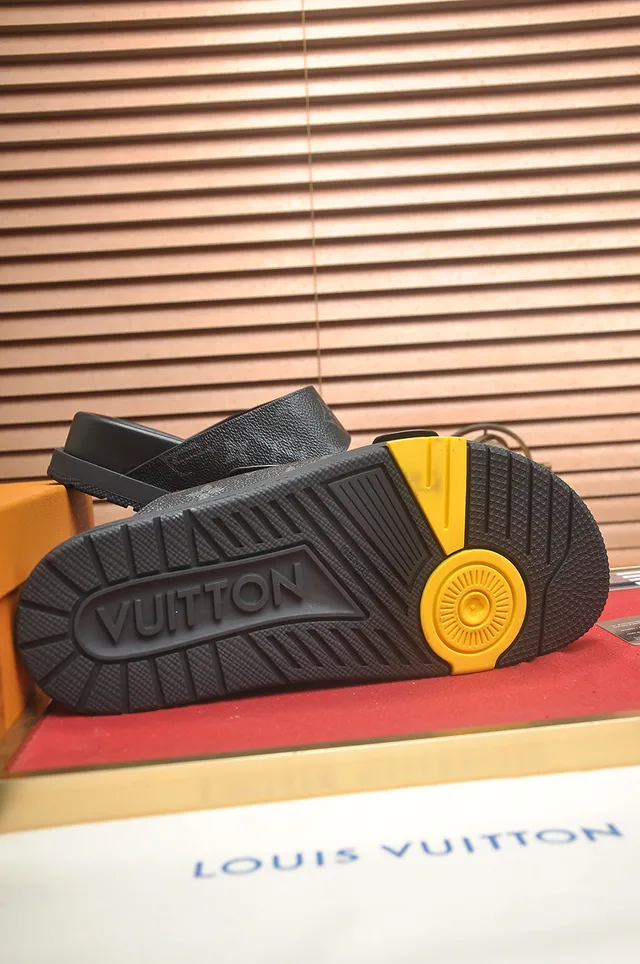 Louis Vuitton Slide Black Monogram Double-Strap Casual Sandals 3