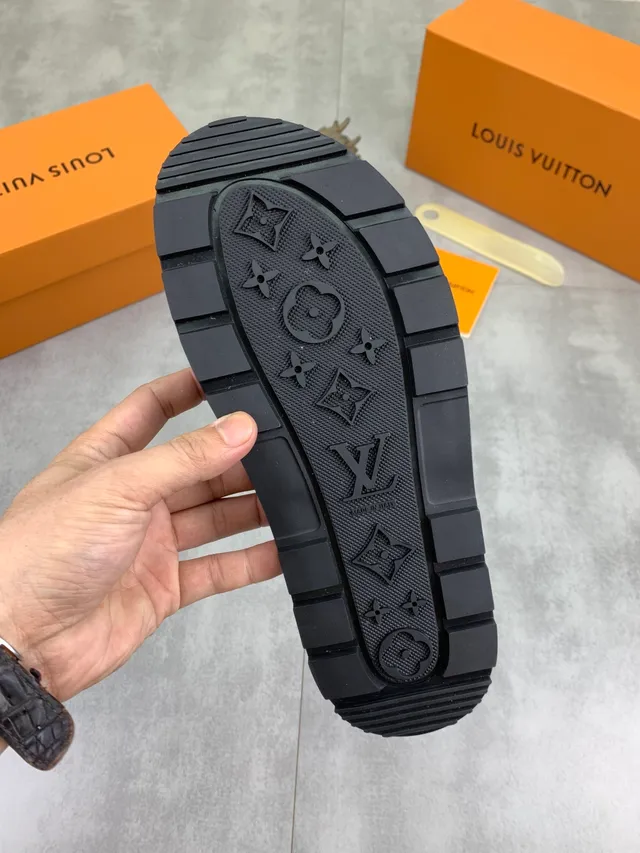 Louis Vuitton Slide Black Monogram-Embossed Woven Damier Strap Slippers 2