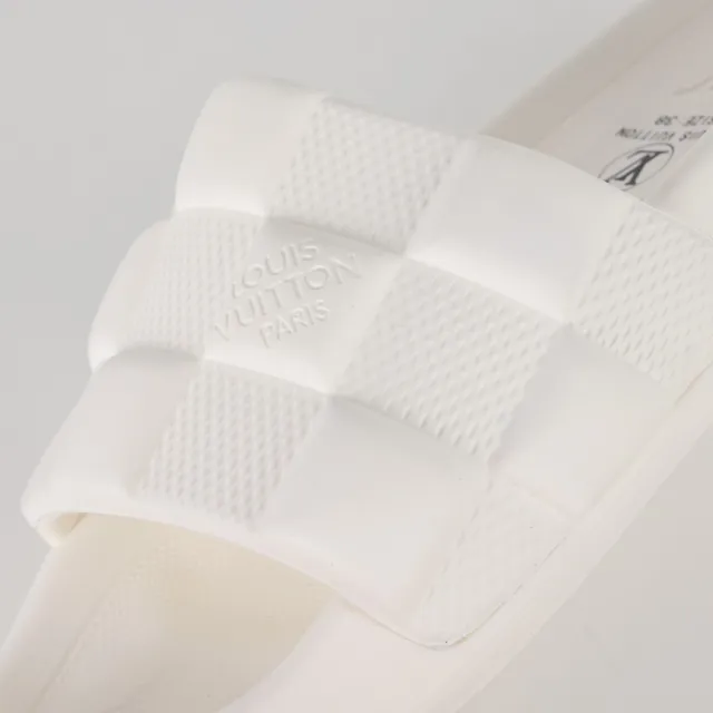 Louis Vuitton Slide White Quilted Checkerboard Slipper 6