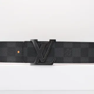 Louis Vuitton Turnlock Belt Damier Graphite Black Leather Belt