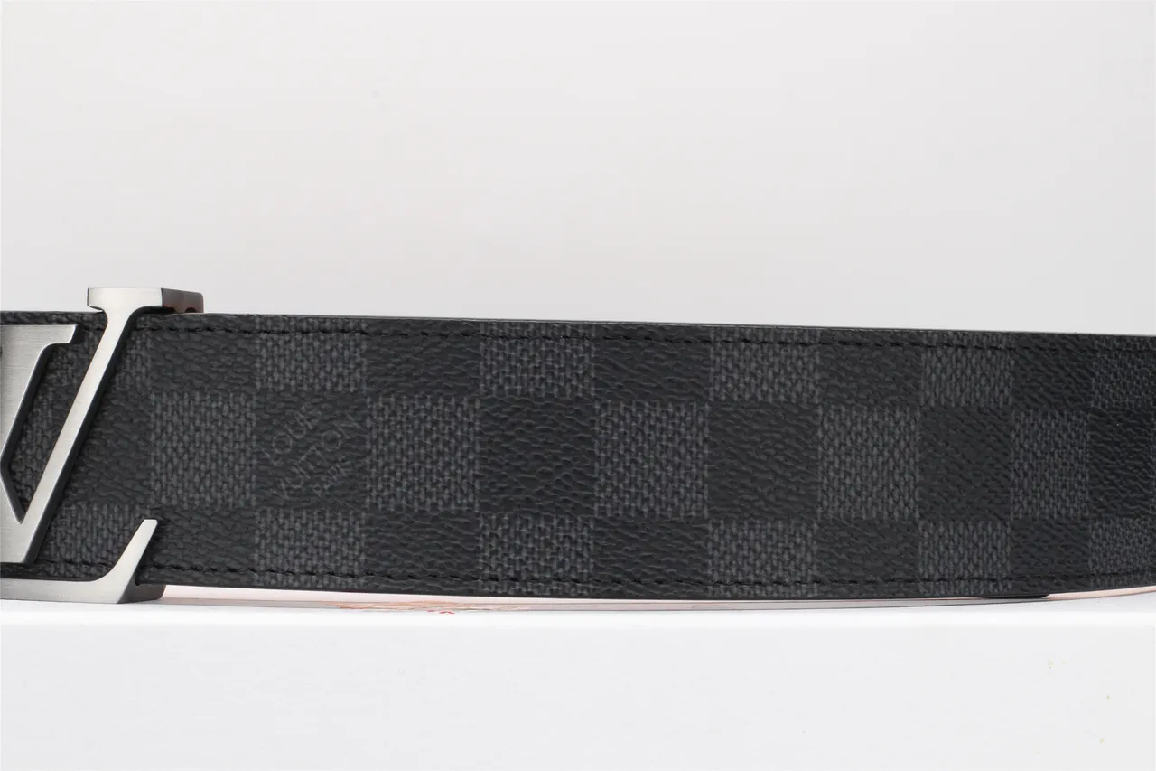 Louis Vuitton Turnlock Belt Damier Graphite Black Leather Belt 7