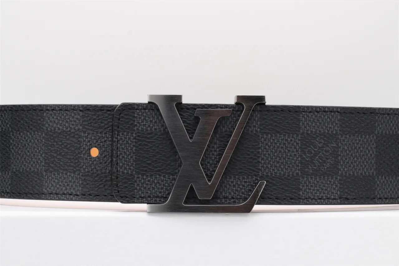 Louis Vuitton Turnlock Belt Damier Graphite Black Leather Belt 8