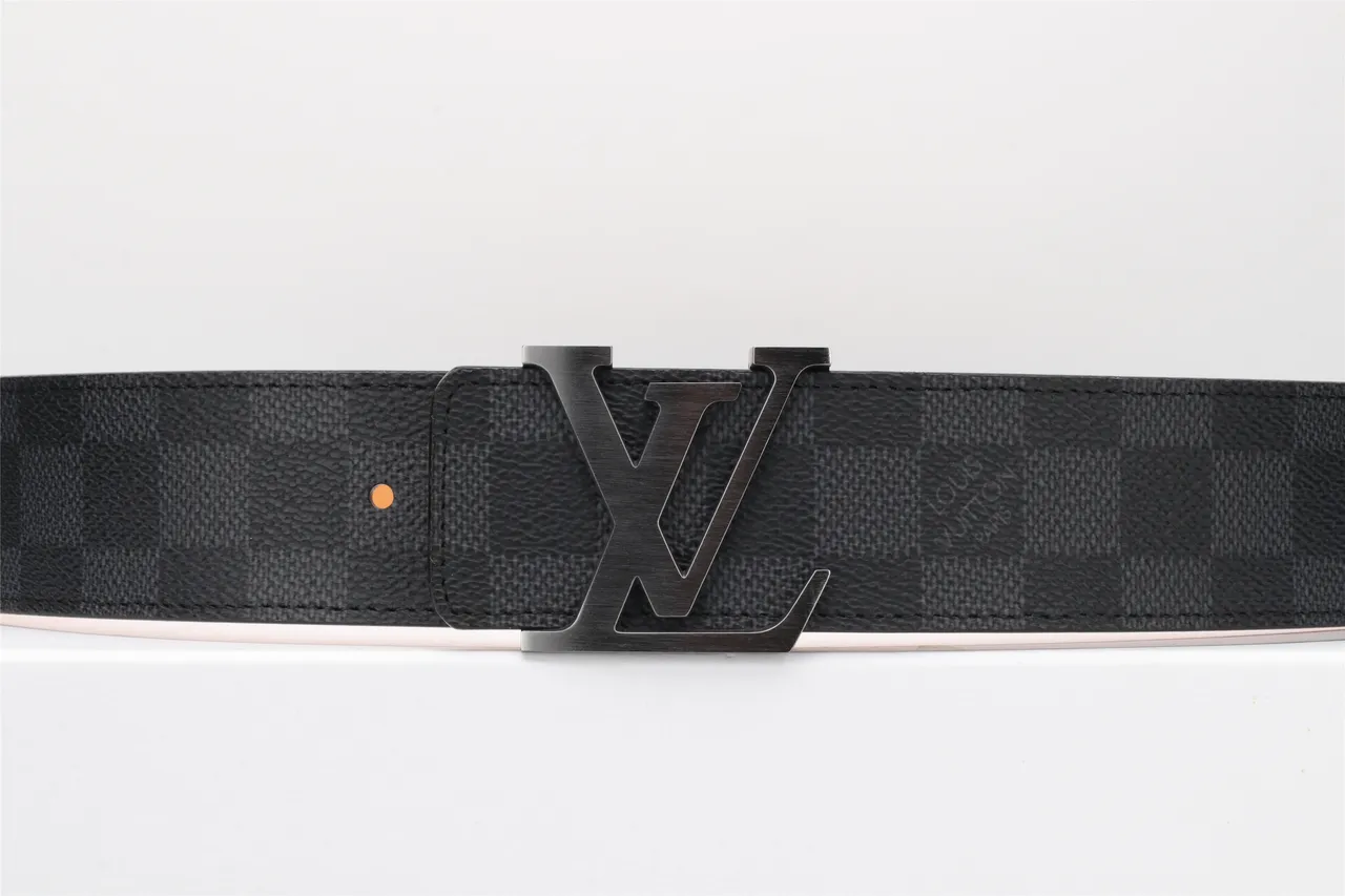 Louis Vuitton Turnlock Belt Damier Graphite Black Leather Belt 9