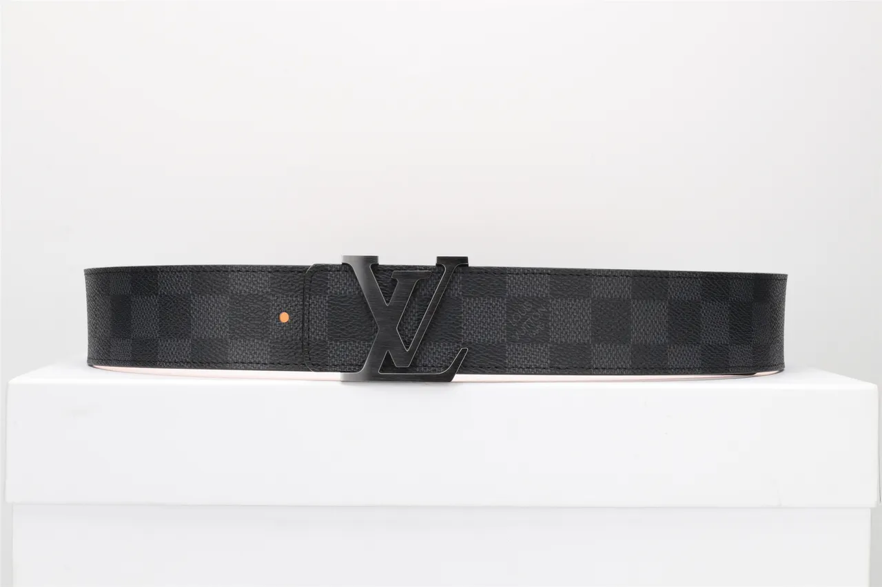 Louis Vuitton Turnlock Belt Damier Graphite Black Leather Belt 10