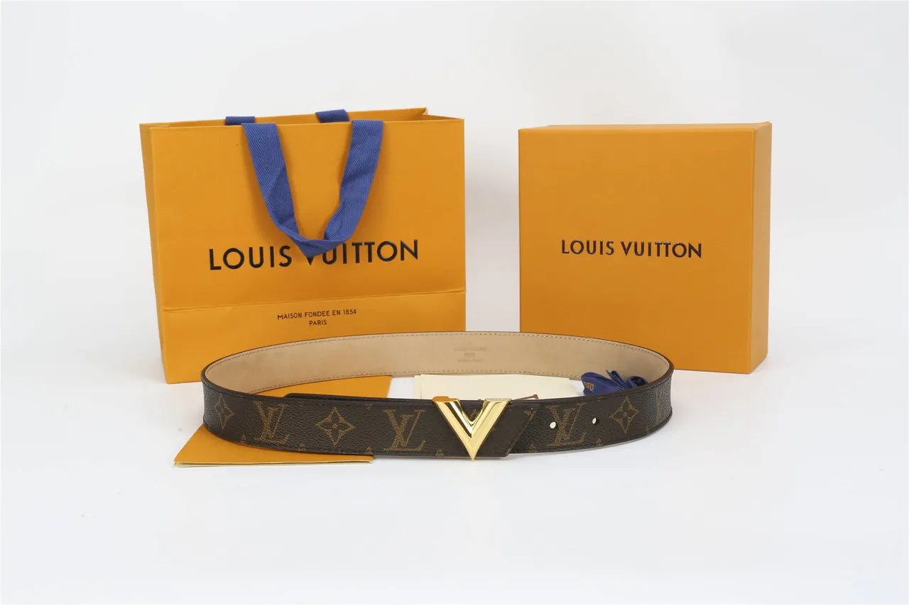 Louis Vuitton V-Buckle Monogram Canvas বাদামী চামড়ার বেল্ট 3