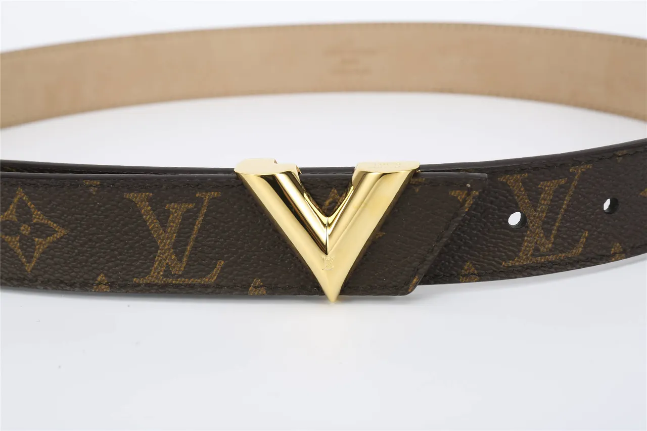 Louis Vuitton V-Buckle Monogram Canvas বাদামী চামড়ার বেল্ট 8