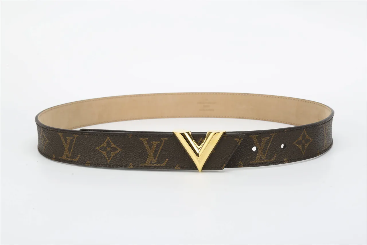Louis Vuitton V-Buckle Monogram Canvas বাদামী চামড়ার বেল্ট 9