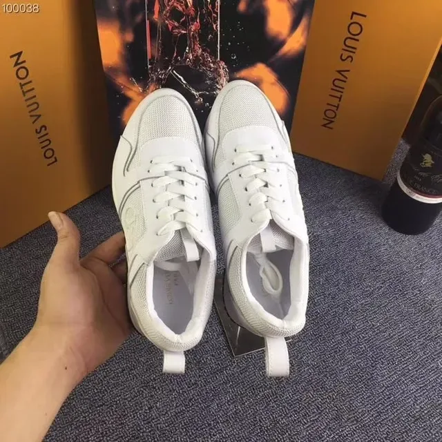 Louis Vuitton White Black Monogrammed Side Panel Mesh-and-Leather Hybrid Upper Lifestyle Sneakers 4