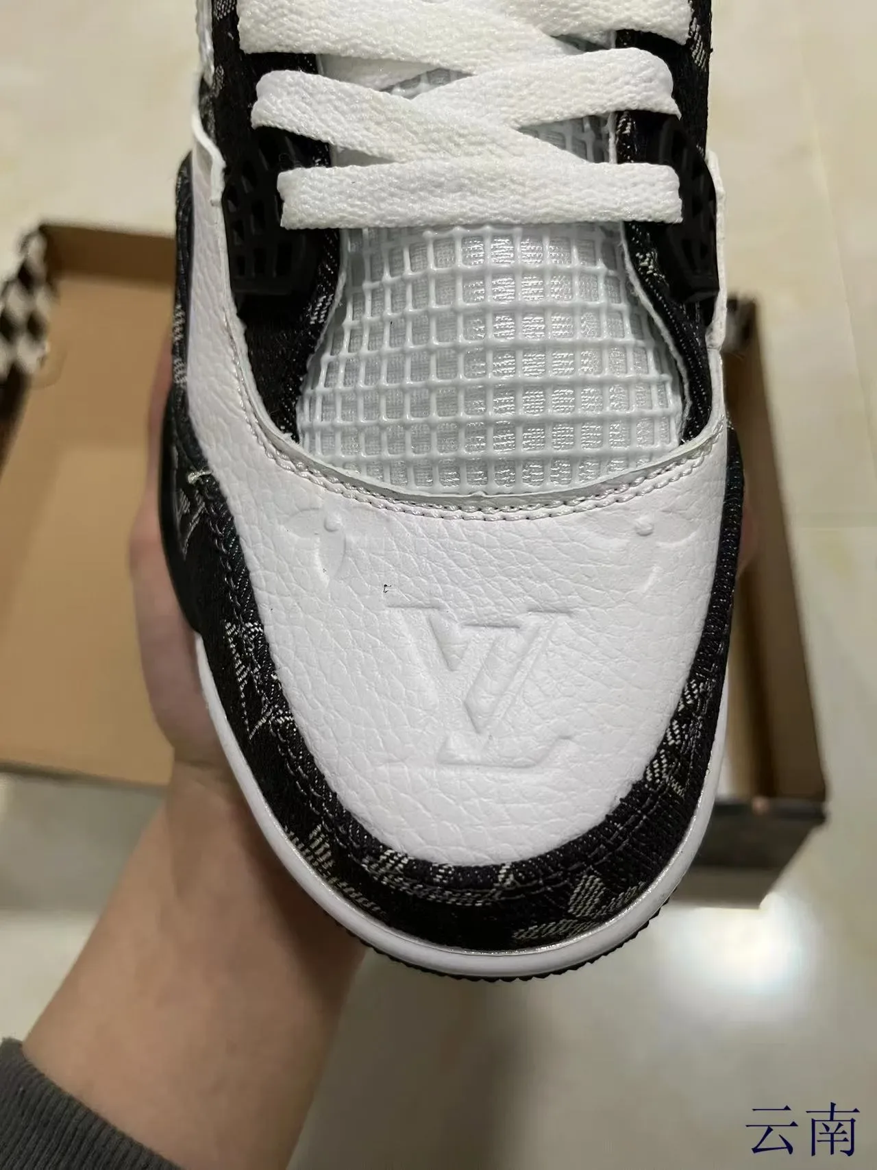 Louis Vuitton White Black Monogrammed Textile Leather Overlay Lifestyle Sneakers 3