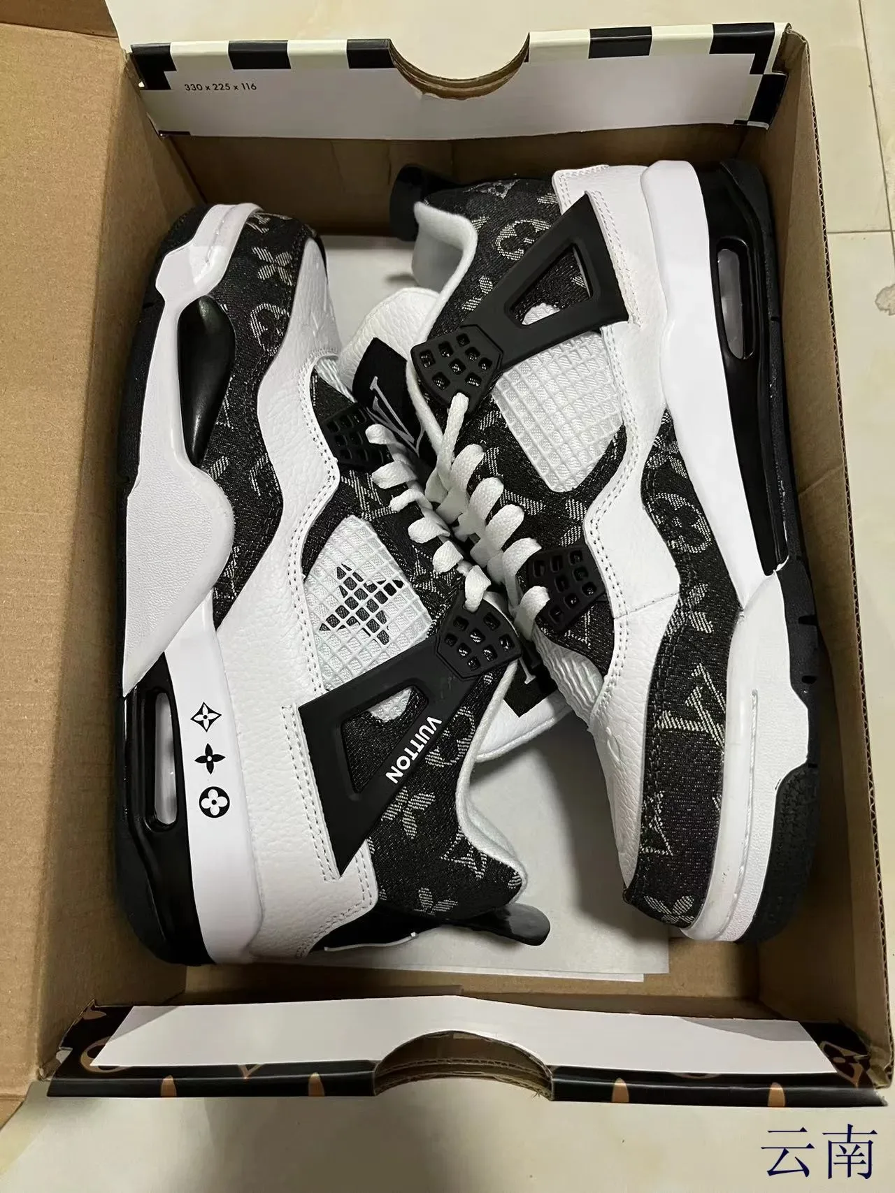 Louis Vuitton White Black Monogrammed Textile Leather Overlay Lifestyle Sneakers 7
