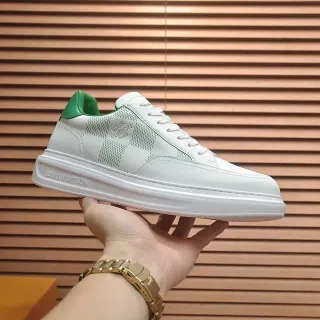 Louis Vuitton সাদা সবুজ লো-টপ চামড়ার লাইফস্টাইল স্নিকার