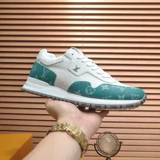 Louis Vuitton Blanco Verde Low-Top Malla y Cuero Superior Zapatillas Lifestyle