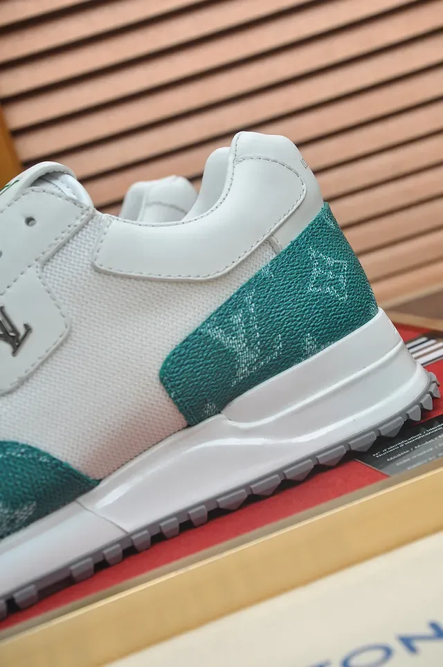 Louis Vuitton White Green Low-Top Mesh-and-Leather Upper Lifestyle Sneakers 2