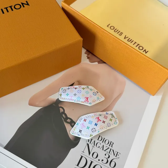 Louis Vuitton White Multicolor Monogram-Printed Leather-Like Jewelry 5