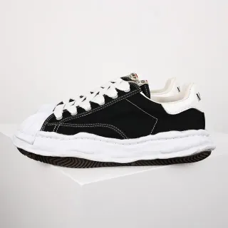 Maison Margiela Black White Oversized Wavy Midsole Canvas Upper Lifestyle Sneakers