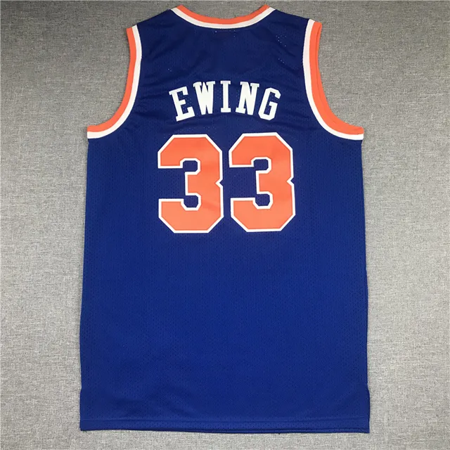 Mitchell & Ness Hardwood Classics 1991–92 Patrick Ewing New York Knicks maillot bleu et orange 3