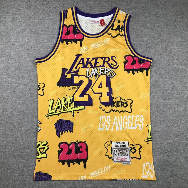 Maillot Mitchell & Ness Hardwood Classics 1996–97 Kobe Bryant Graffiti jaune 2