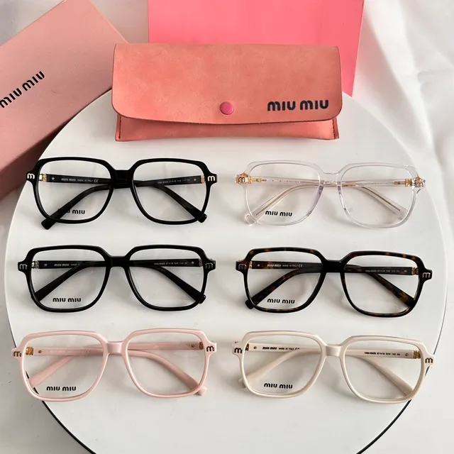 Miu Miu Black Brown Rectangular Frame Acetate Construction Optical Glasses 3