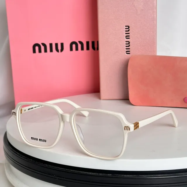 Miu Miu Black Brown Rectangular Frame Acetate Construction Optical Glasses 6