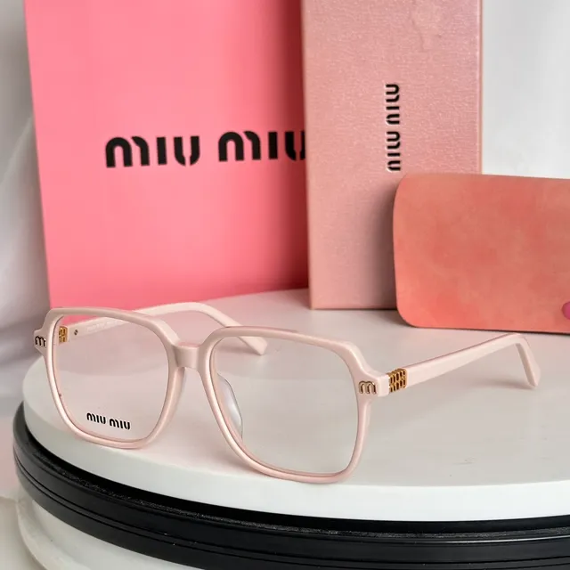Miu Miu Black Brown Rectangular Frame Acetate Construction Optical Glasses 9