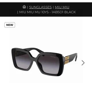 Miu Miu MU 10YS نظارات شمسية سوداء oversized مربعة