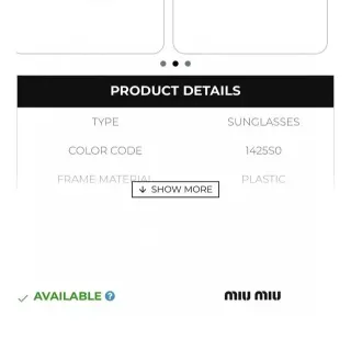 Miu Miu Wander بني أخضر شكل عيون القطة إطار بلاستيكي تورتوايشيل نظارات شمسية