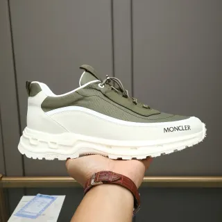 Moncler Army Green White Chunky Sole Mesh-and-Synthetic Upper Lifestyle Sneakers